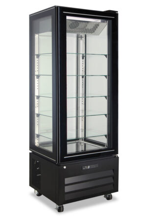 Vetrina freezer verticale nera 4 lati vetro – VICTORIA 65 NFN BLACK – -22°C/-18°C – L65xP65xH195 cm