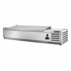 Vetrinetta refrigerata con coperchio inox Amitek AK12433L | 5 x GN1/4 | +2/+8 °C | L120xP33,5xL28 cm