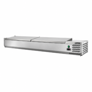 Vetrinetta refrigerata con coperchio inox Amitek AK18438L | 8 x GN1/3 | +2/+8 °C | L180xP39,5xL28 cm