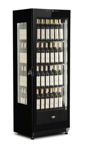 CANTINETTA – VETRINA FRIGO VINI VENTILATA – WINE CLASS B -TN 375 LITRI – Temp +2°C/+15 °C – Dim. cm. L61xP63xh183,9