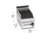 Griglia a gas a pietra lavica da banco Berto’s PLG40B/G - dimensioni L400xP714xH290 mm
