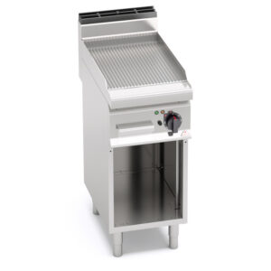 Fry top elettrico con piastra rigata su vano aperto Berto’s E7FR4MP