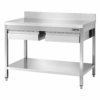 Tavolo inox Amitek con ripiano e cassetti con alzatina | Profondità 70 cm