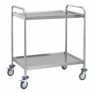 Carrello di servizio inox Amitek a 2 ripiani | Portata 120 kg
