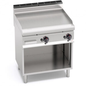 Fry top a gas con piastra liscia su vano aperto Berto’s G7FL8M-2