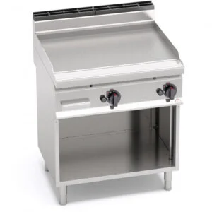 Fry top a gas con piastra liscia su vano aperto Berto’s G7FL8M-2
