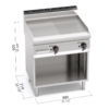 Fry top elettrico con piastra mista liscia e rigata su vano aperto Berto’s E7FM8MP-2 - dimensioni L800xP714xH900 mm