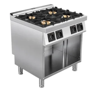 Cucina a gas 4 fuochi conici su vano aperto | Offcar M7CBG04C | L 800 × P 730 × H 900 mm | 36 kW
