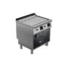 Fry top a gas piastra liscia cromata satinata su vano aperto | Offcar M7FTG80LS | L 800 × P 730 × H 900 mm | 14 kW