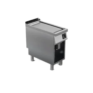 Fry top elettrico piastra liscia cromata satinata su vano aperto | Offcar M9FTE40LS | L 400 × P 900 × H 900 mm | 6,6 kW