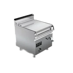 Brasiera a gas vasca inox 80 L ribaltamento manuale | Offcar M9BRG80I | L 800 × P 900 × H 900 mm | 20 kW