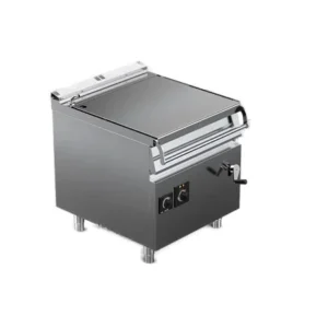 Brasiera elettrica vasca inox 80 L ribaltamento manuale | Offcar M9BRE80I | L 800 × P 900 × H 900 mm | 9,9 kW