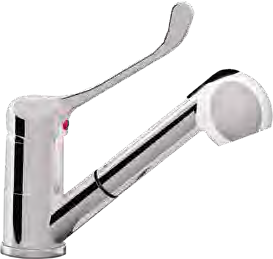 Rubinetto miscelatore Amitek RBT220G con doccetta estraibile