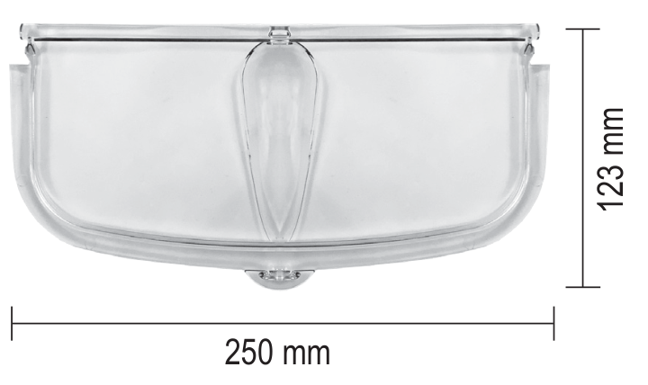 Coperchietto tipo Bravo, misure 250x123 mm