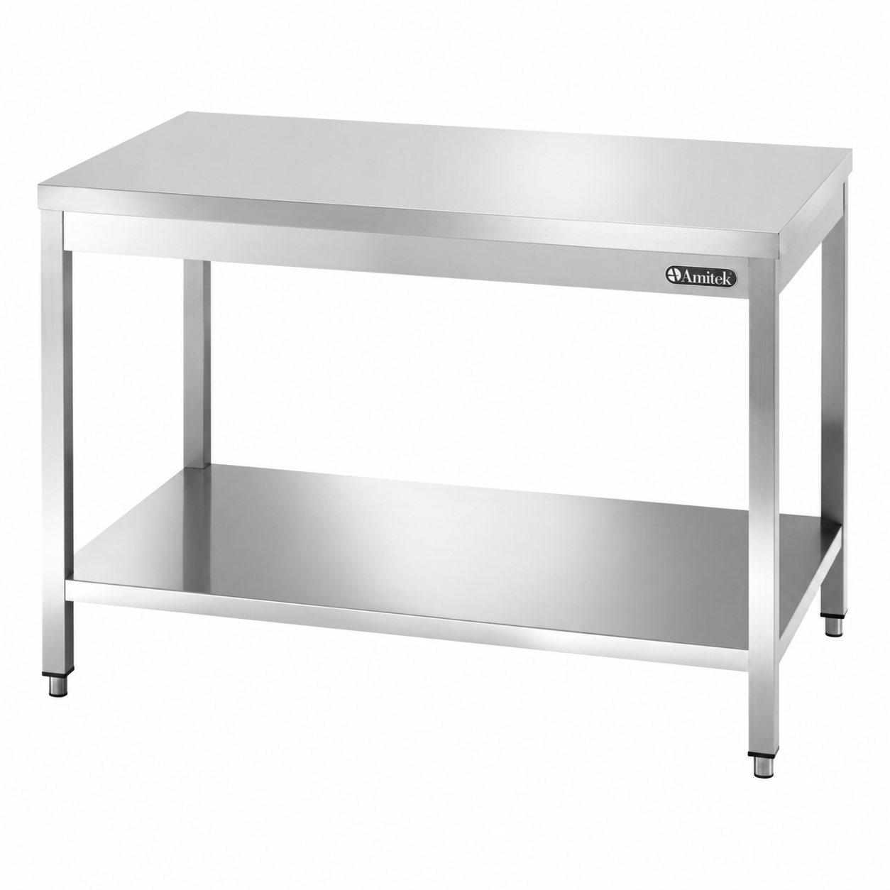 Tavolo inox Amitek con ripiano senza alzatina | Profondità 60 cm