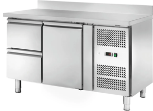 Tavolo frigo ventilato Amitek AK2204-10TN | 2 cassetti | con alzatina | -2/+8 °C | L136xP70xL95 cm