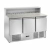 Saladette Amitek AK943P, 3 porte, piano in granito, portacondimenti 8 GN1/6