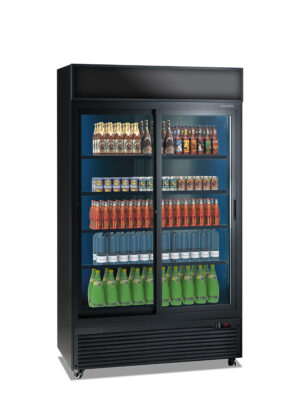 VETRINA VERTICALE POSITIVA CON PORTE BATTENTI - JUMBO 900 SD - Temperatura +0°C +10°C - Dim. cm. L90,7xP67xh202