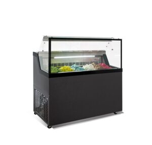 Vetrina orizzontale gelateria statica 6 gusti gelato con vano riserva - MIRABELLA H6G -20°/-5°C | 119x67,7x119h