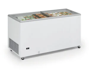 Congelatore a pozzetto statico con vetri scorrevoli – Mondial KYLA 500 GT | -25/-18 °C | L 150,3 × P 67 × H 89,5 cm
