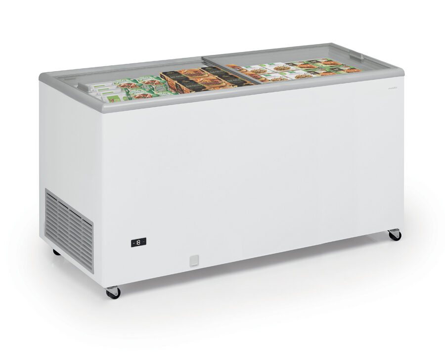 Congelatore a pozzetto statico con vetri scorrevoli – Mondial KYLA 500 GT | -25/-18 °C | L 150,3 × P 67 × H 89,5 cm - immagine 1