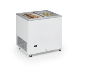 Congelatore a pozzetto statico con vetri scorrevoli – Mondial KYLA 220 GT | -25/-18 °C | L 84,3 × P 67 × H 89,5 cm