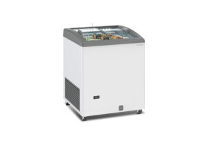 Congelatore a pozzetto statico con vetri curvi scorrevoli – Mondial SILE LED 170 GTC | -25/-18 °C | L 69 × P 67 × H 91 cm